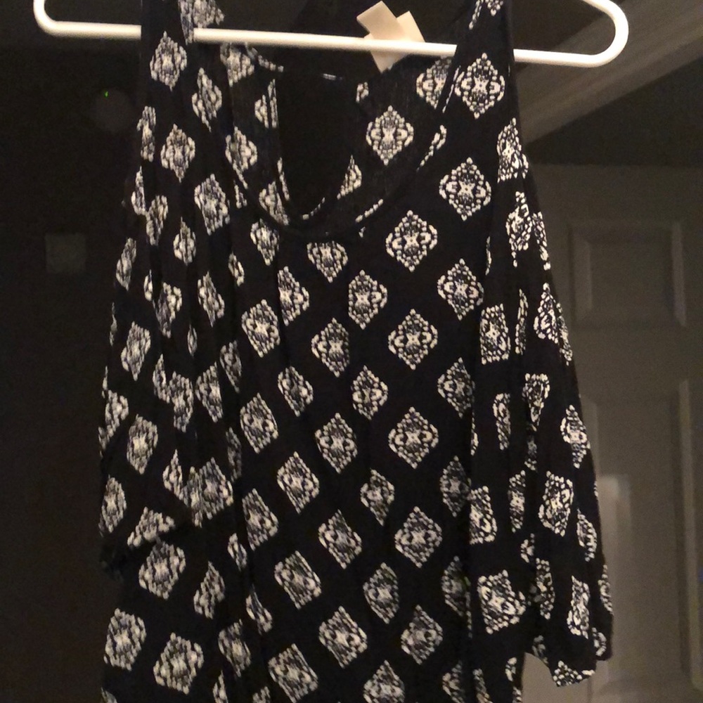 Black and white cold shoulder top